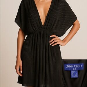 ✨ JIMMY CHOO for H&M Black Beaded Plunge Dress — NWT ✨